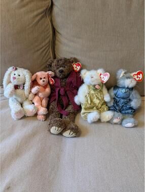 Lot of 5 Vintage 1993 TY Attic Treasures Beanie Babies